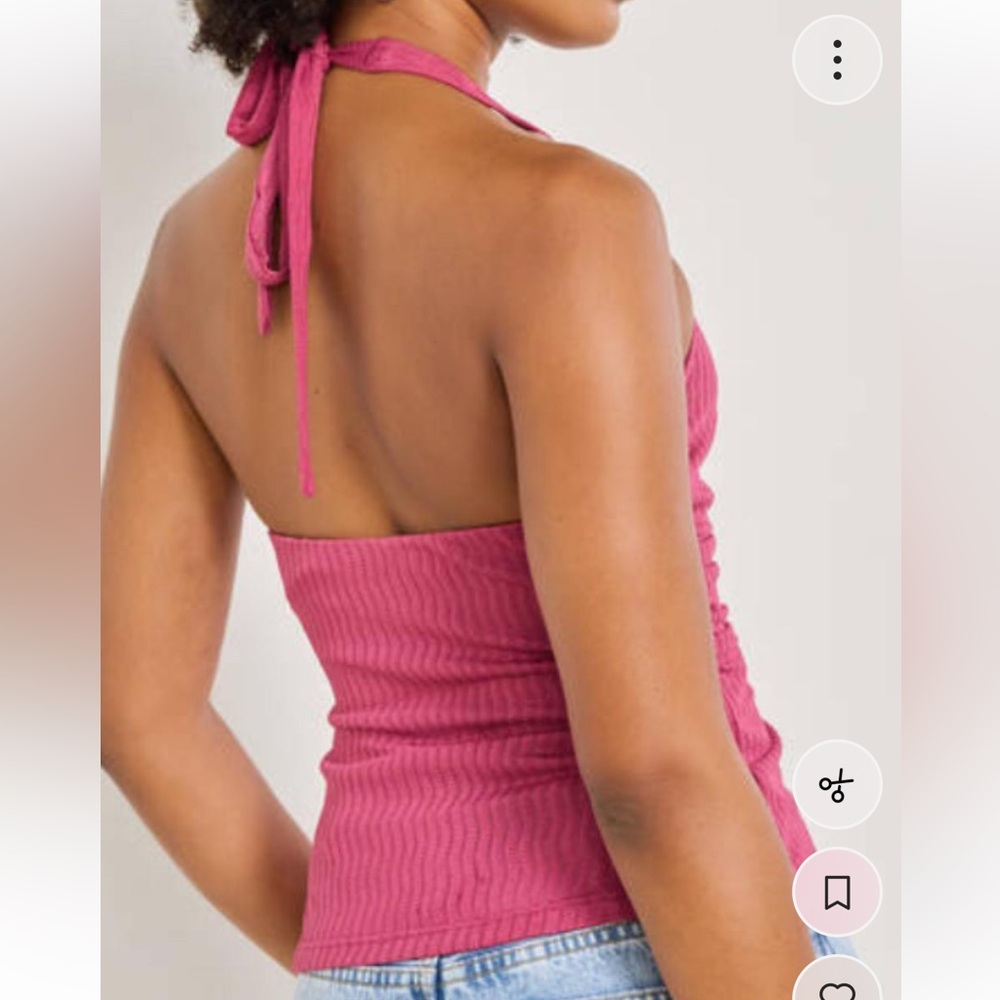 Moolala Dark Pink Raspberry Halter Neck Tank Top - Picture 6 of 6